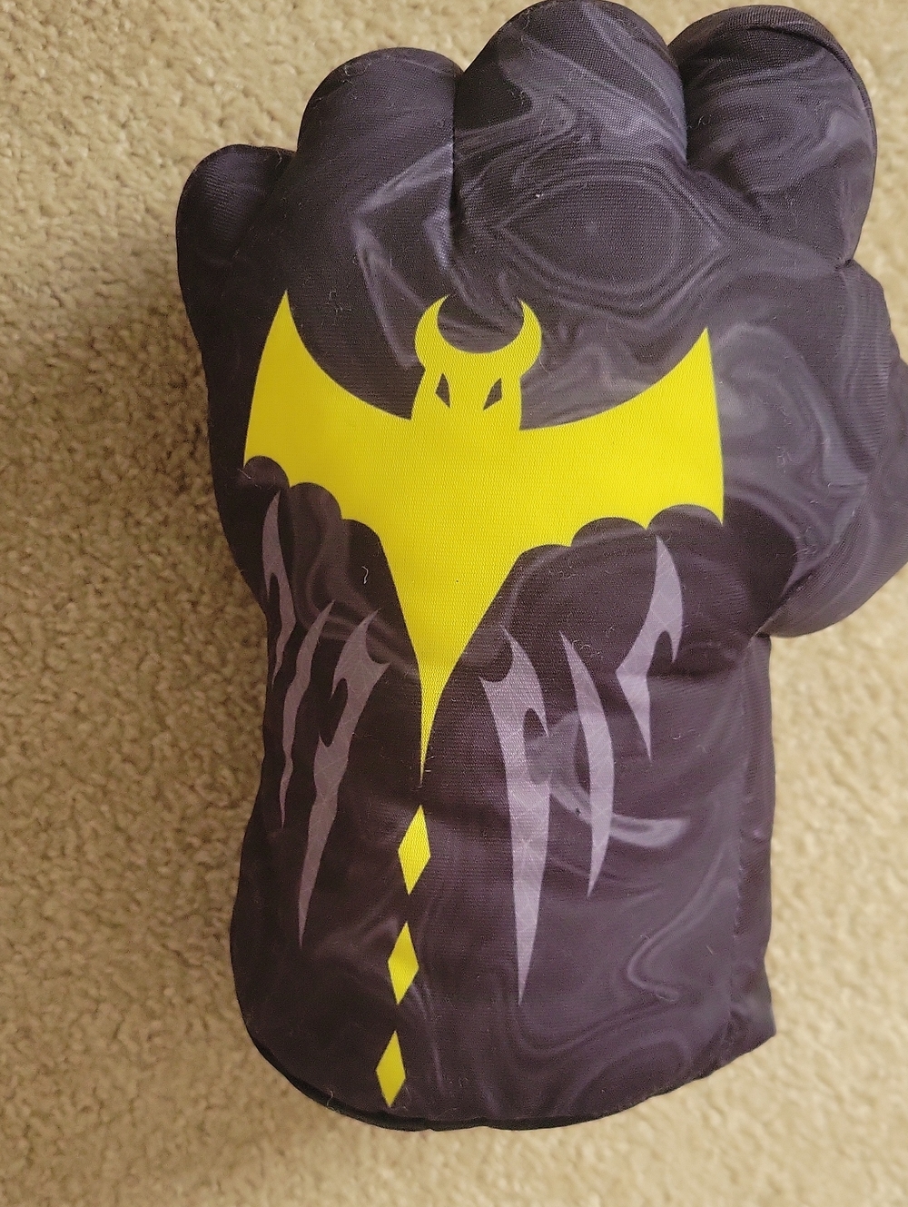 Kids Black and Yellow Batman Hero Costume Boxing Fist Glove